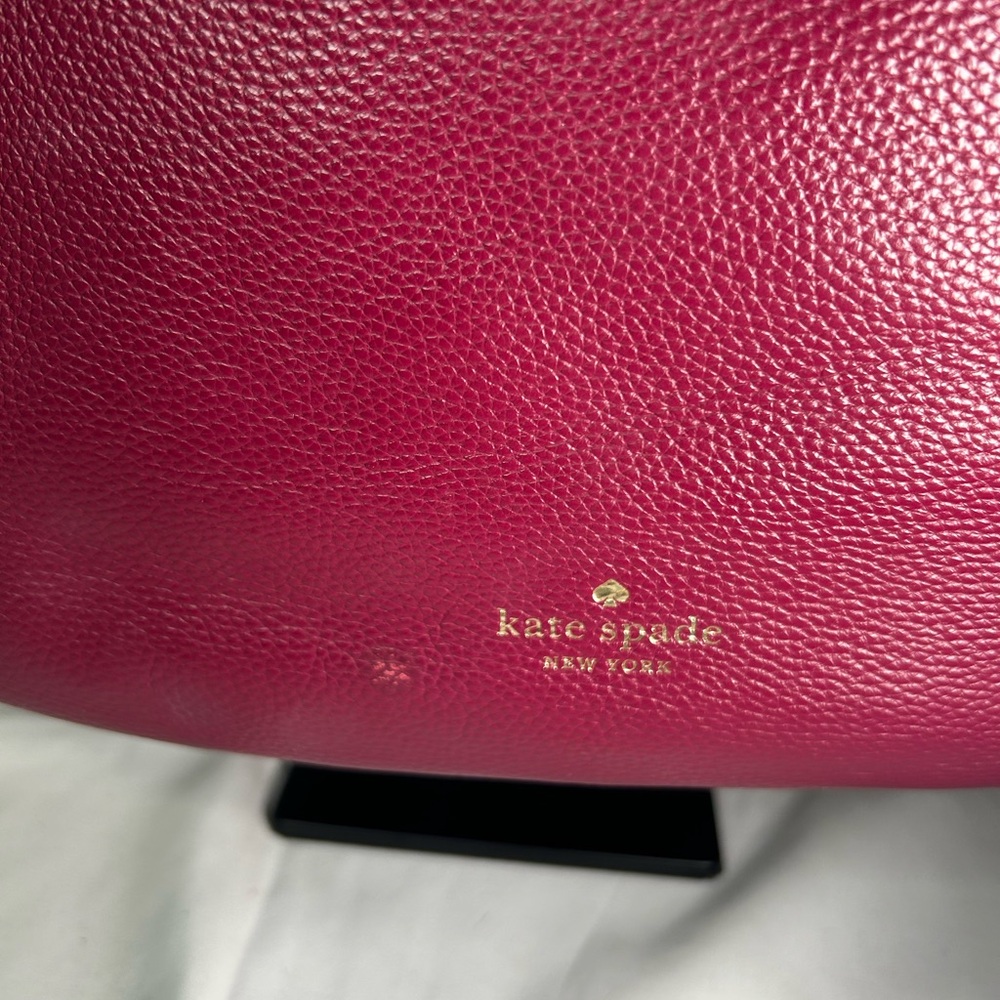 🎄🎄Kate Spade Burgundy Leather Hobo Shoulder Bag - Picture 2 of 8